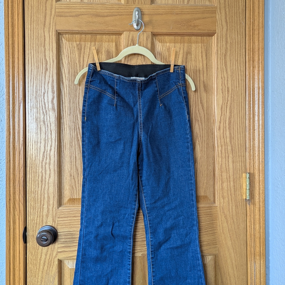Knox Rose Pull-on Flare Blue Jeans